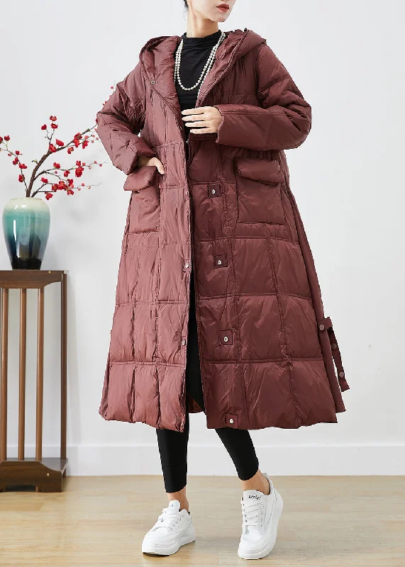 Belted women's cashmere coats in soft pastels for a luxurious feelWomen Dull Red Oversized Plaid Duck Down Canada Goose Jacket Winter Belted women's cashmere coats in soft pastels for a luxurious feelWomen Dull Red Oversized Plaid Duck Down Canada Goose Jacket Winter