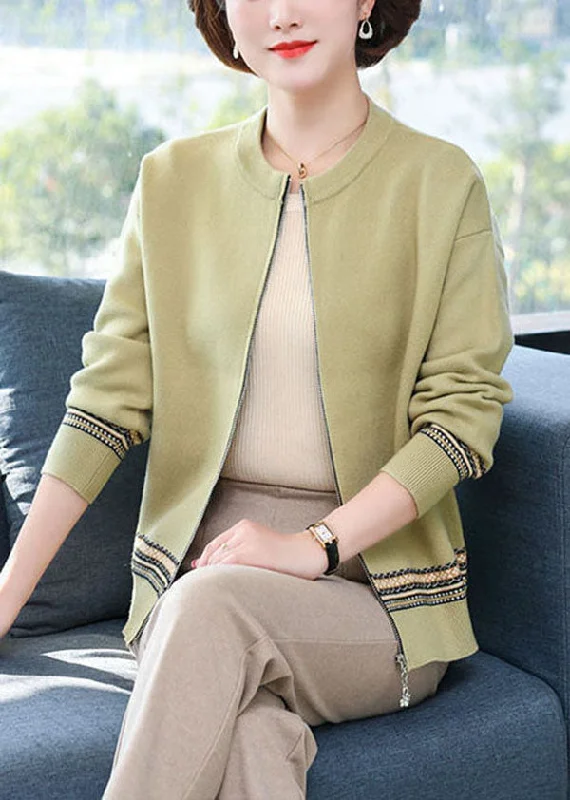 Women's waterproof parka coats with multiple pockets for practicalityWomen Green O-Neck Zip Up Woolen Jackets Long Sleeve Women's waterproof parka coats with multiple pockets for practicalityWomen Green O-Neck Zip Up Woolen Jackets Long Sleeve