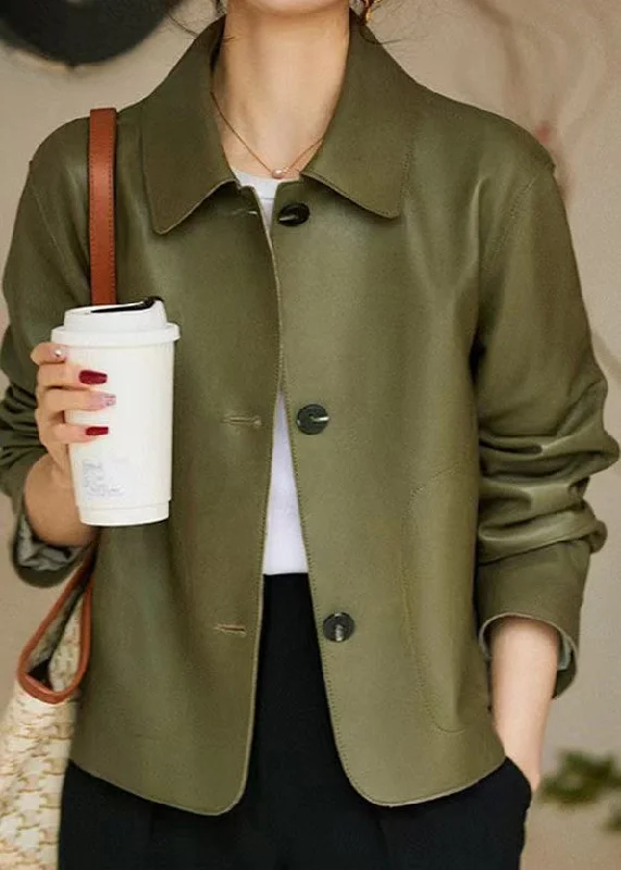 Women's long - sleeve wool coats in a houndstooth pattern for a classic charmWomen Green Peter Pan Collar Pockets Patchwork Sheepskin Coats Fall Women's long - sleeve wool coats in a houndstooth pattern for a classic charmWomen Green Peter Pan Collar Pockets Patchwork Sheepskin Coats Fall