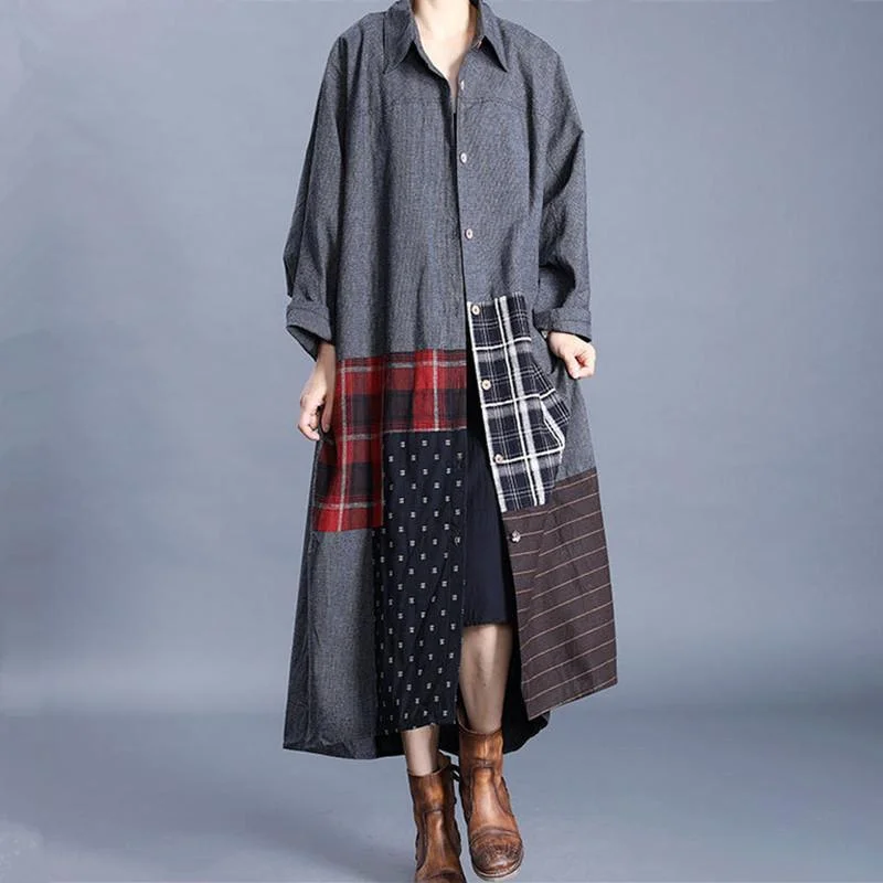 Women's faux fur coats in bright colors for a bold fashion statementWomen lapel patchwork Fashion casual coats women gray loose outwears Women's faux fur coats in bright colors for a bold fashion statementWomen lapel patchwork Fashion casual coats women gray loose outwears