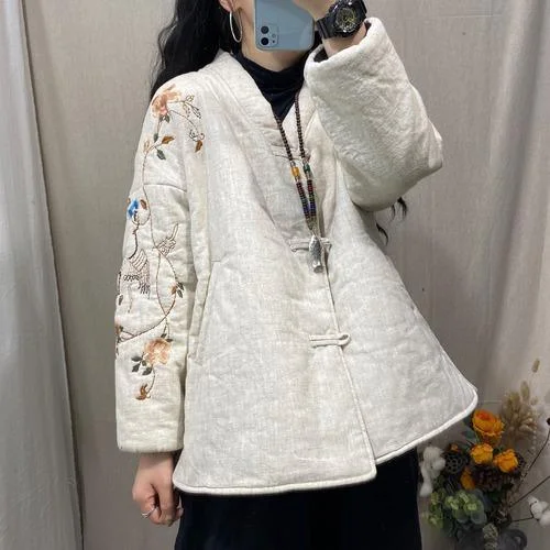 Women's longline double - breasted camel coats for a sophisticated lookWomen Loose Winter Embroidered Padded Coat Parkas Ladies Vintage Short Coat Outerwear Female 2020 Coat Tops Women's longline double - breasted camel coats for a sophisticated lookWomen Loose Winter Embroidered Padded Coat Parkas Ladies Vintage Short Coat Outerwear Female 2020 Coat Tops