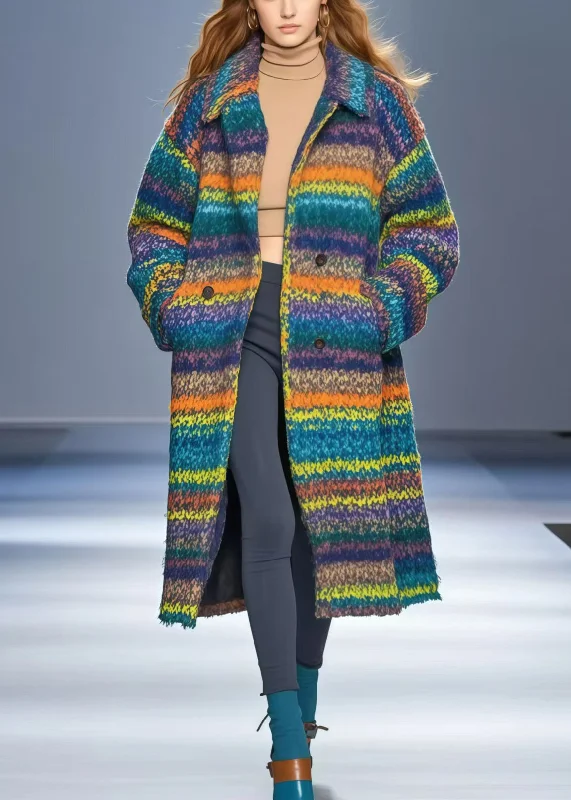 Long women's mac coats in a lightweight fabric for spring showersWomen Multicolor Oversized Thick Woolen Coat Outwear Fall Long women's mac coats in a lightweight fabric for spring showersWomen Multicolor Oversized Thick Woolen Coat Outwear Fall