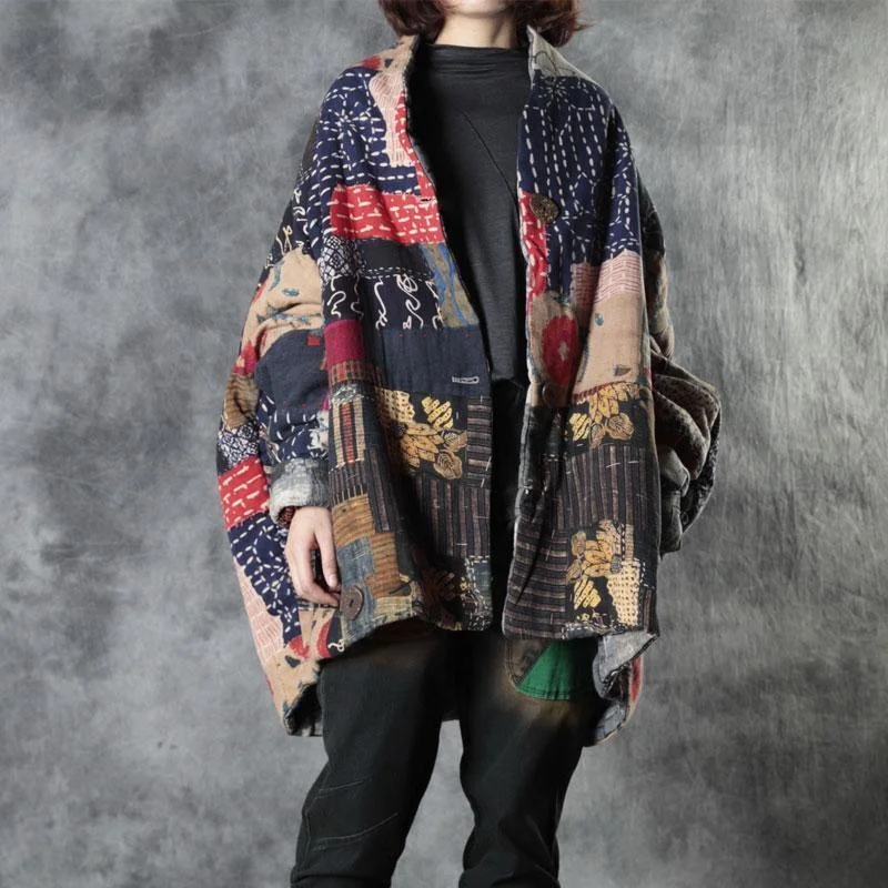 Checkered women's wool coats in a classic pattern for a timeless styleWomen Plus szie Warm Pocket Single Breasted Coat