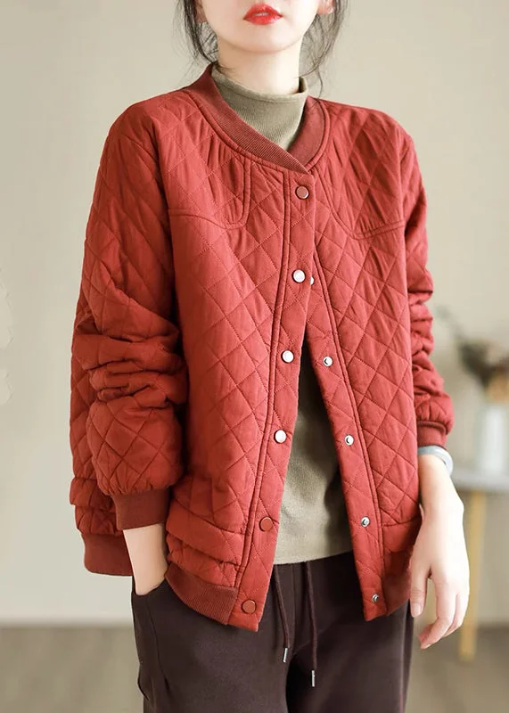 Quilted down women's coats with removable hoods for outdoor activitiesWomen Red Button Warm Fine Cotton Filled Puffers Jackets Winter Quilted down women's coats with removable hoods for outdoor activitiesWomen Red Button Warm Fine Cotton Filled Puffers Jackets Winter