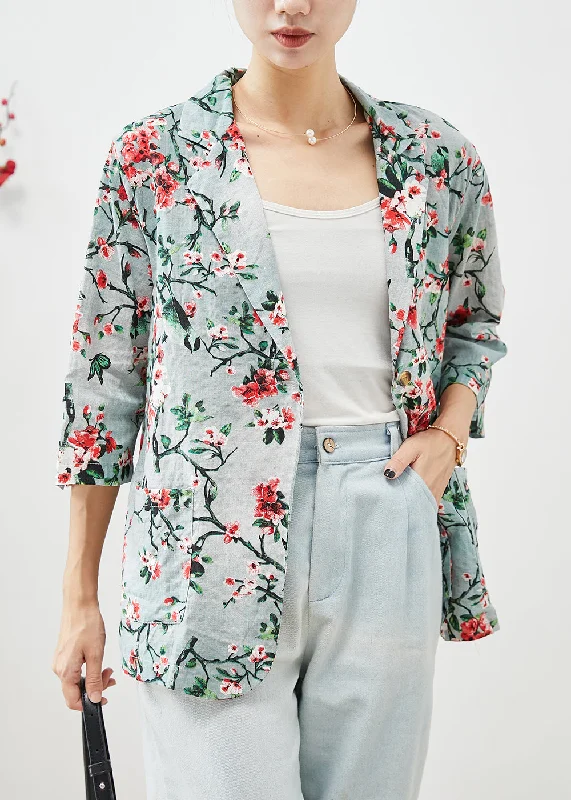 Plus size women's wool blend coats for a warm and stylish winterWomen Slim Fit Plum Blossom Print Pockets Linen Coats Half Sleeve Plus size women's wool blend coats for a warm and stylish winterWomen Slim Fit Plum Blossom Print Pockets Linen Coats Half Sleeve