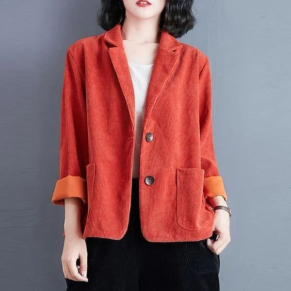 Water - resistant women's trench coats with adjustable cuffs for rainy daysWomen Vintage Corduroy Casual Jackets New Arrival 2020 Simple Style Turn-down Collar Coats Water - resistant women's trench coats with adjustable cuffs for rainy daysWomen Vintage Corduroy Casual Jackets New Arrival 2020 Simple Style Turn-down Collar Coats