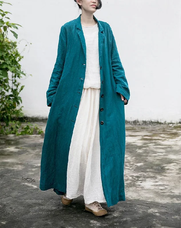 Oversized women's wool coats in a monochromatic look for a trendy outfitWomen Vintage Cotton Linen Trench Bandage Coats Button Long Sleeve Oversized women's wool coats in a monochromatic look for a trendy outfitWomen Vintage Cotton Linen Trench Bandage Coats Button Long Sleeve