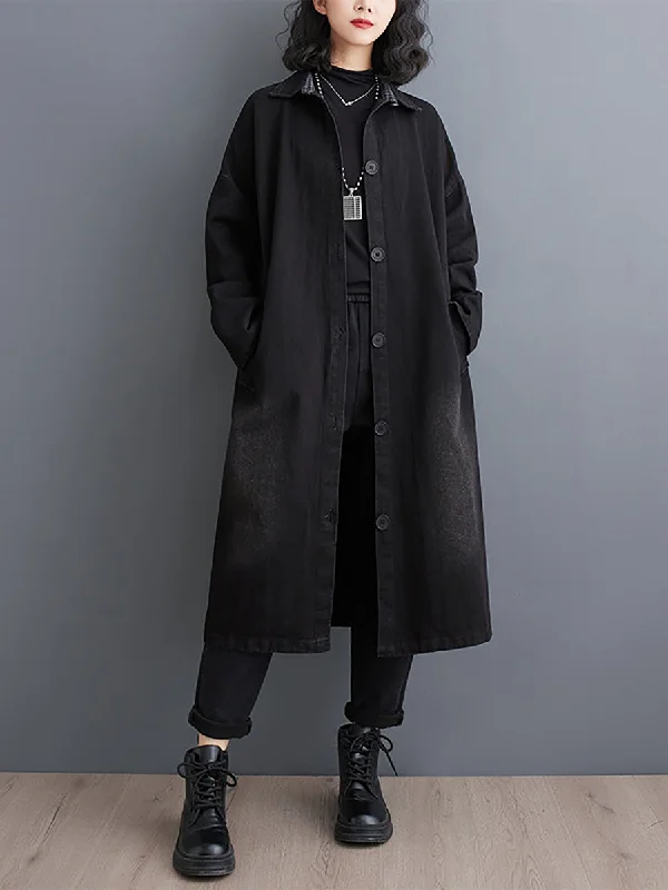 Women's reversible down coats with two - tone designs for versatile stylingWomen Winter Casual Denim Solid Long Shirt Coat Women's reversible down coats with two - tone designs for versatile stylingWomen Winter Casual Denim Solid Long Shirt Coat