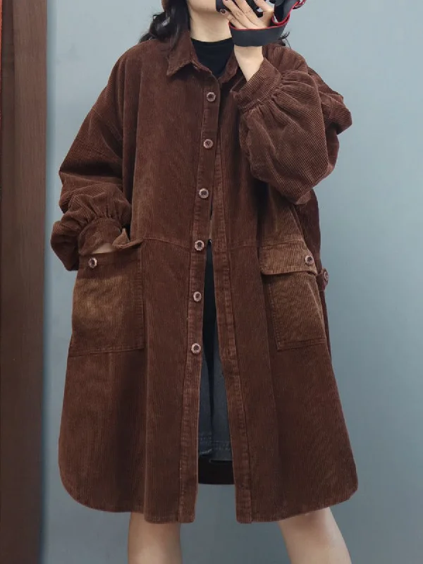 Checkered women's wool coats in a classic pattern for a timeless styleWomen Winter Loose Mid Length Coat Lantern Sleeve Checkered women's wool coats in a classic pattern for a timeless styleWomen Winter Loose Mid Length Coat Lantern Sleeve