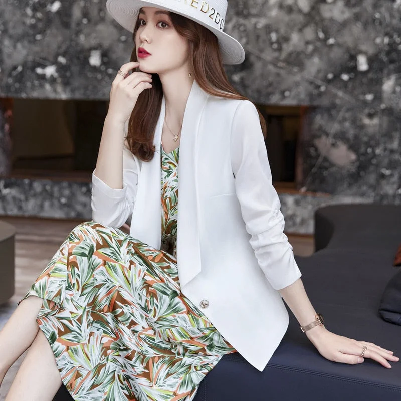 Women's pea coats with brass buttons for a nautical - inspired styleWomen's Casual Summer Fashion Temperament Work Wear Office Jackets Women's pea coats with brass buttons for a nautical - inspired styleWomen's Casual Summer Fashion Temperament Work Wear Office Jackets