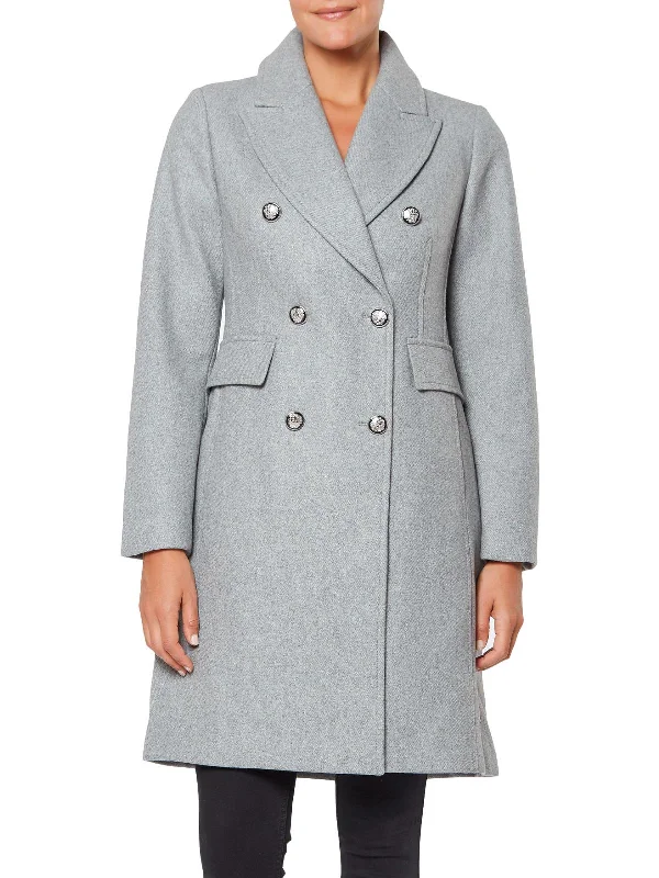 Women's long - sleeve wool coats in a houndstooth pattern for a classic charmWomens Cold Weather War Pea Coat Women's long - sleeve wool coats in a houndstooth pattern for a classic charmWomens Cold Weather War Pea Coat
