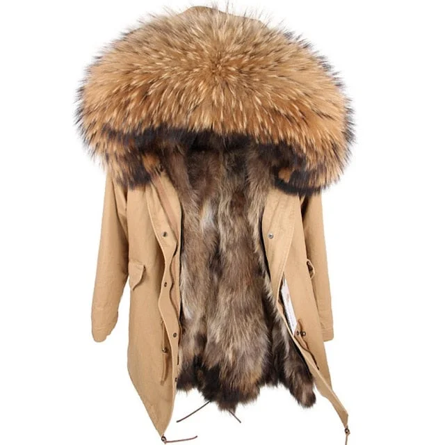 Embroidered women's cotton coats in a bohemian pattern for a unique designWomen's Long Winter Parka Jacket with Natural Raccoon Fur Hood Embroidered women's cotton coats in a bohemian pattern for a unique designWomen's Long Winter Parka Jacket with Natural Raccoon Fur Hood