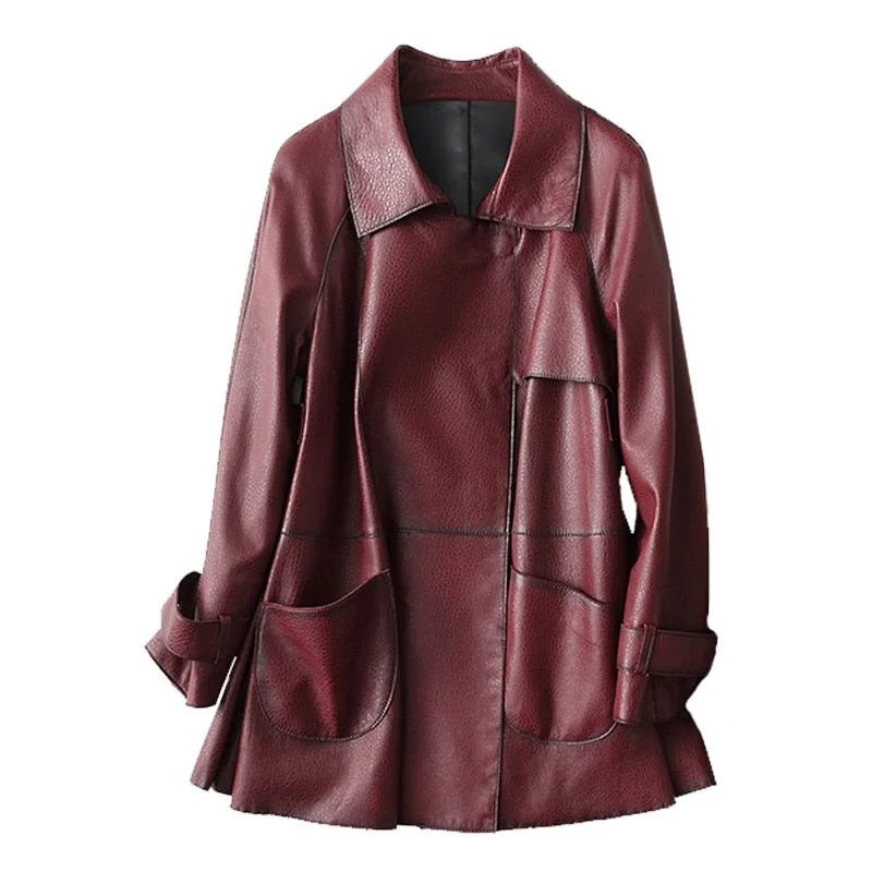 Women's faux fur coats in bright colors for a bold fashion statementWomen's Motorcycle Sheepskin Genuine Leather Mid-length Jacket Women's faux fur coats in bright colors for a bold fashion statementWomen's Motorcycle Sheepskin Genuine Leather Mid-length Jacket