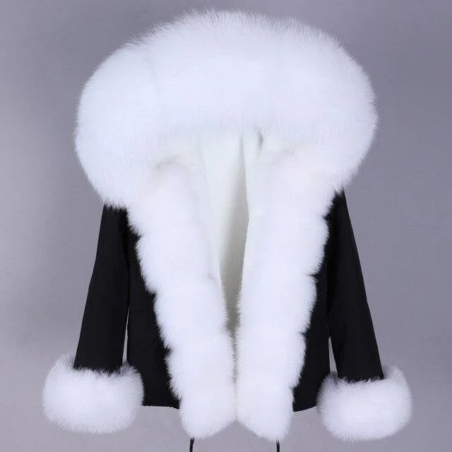 Shearling - lined women's leather coats for ultimate warmth and luxuryWomen's Natural Raccoon Real Fox Fur Hood Winter Warm Short Coats & Jackets Shearling - lined women's leather coats for ultimate warmth and luxuryWomen's Natural Raccoon Real Fox Fur Hood Winter Warm Short Coats & Jackets