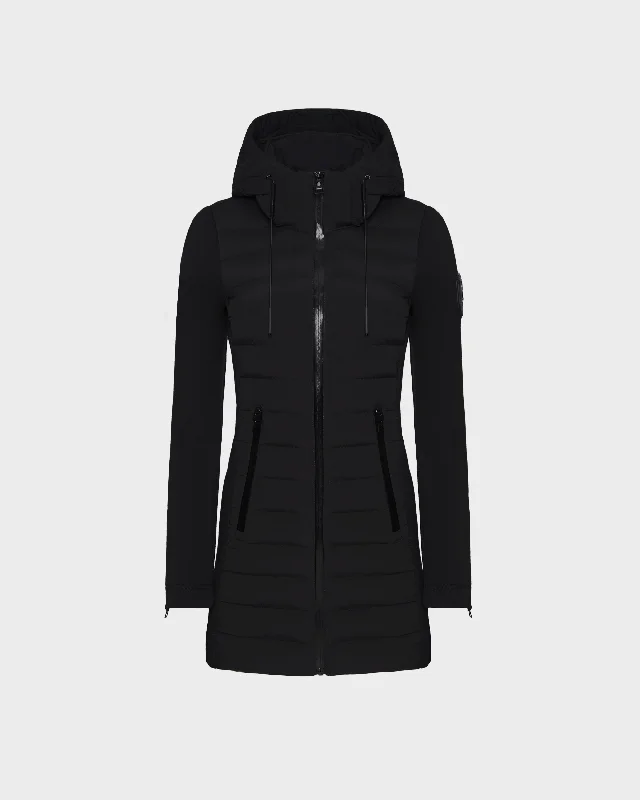 Women's longline double - breasted camel coats for a sophisticated lookMERINA - 8122546 BLACK Women's longline double - breasted camel coats for a sophisticated lookMERINA - 8122546 BLACK