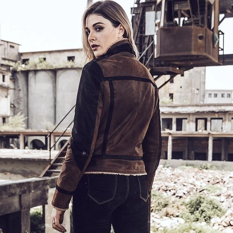 Women's pea coats with brass buttons for a nautical - inspired styleWomen's Real Leather Bomber Motorcycle Jacket with Faux Fur Women's pea coats with brass buttons for a nautical - inspired styleWomen's Real Leather Bomber Motorcycle Jacket with Faux Fur