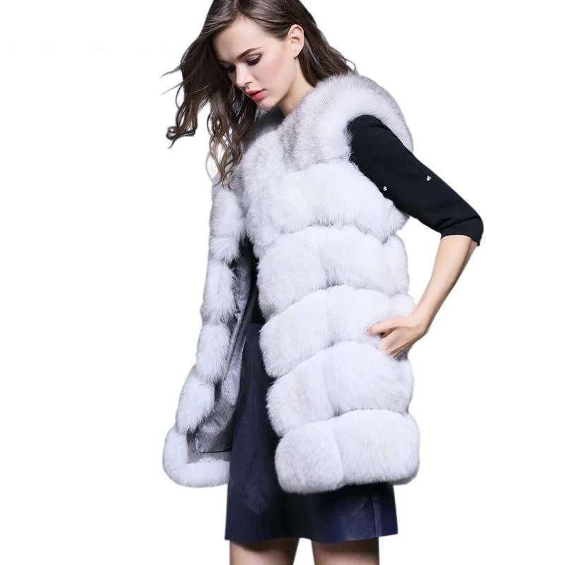 Women's knee - length wool blend coats with a fur collar for added warmthWomen's S-4XL Warm Winter Vest Synthetic Fox Fur Fashion Waistcoat Women's knee - length wool blend coats with a fur collar for added warmthWomen's S-4XL Warm Winter Vest Synthetic Fox Fur Fashion Waistcoat