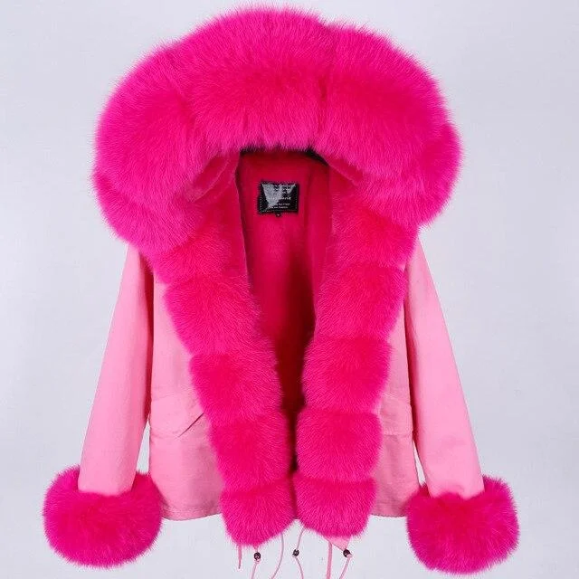 Women's knee - length wool blend coats with a fur collar for added warmthWomen's Slim Natural Raccoon Fur Hooded Zipper Short Winter Jackets & Coats Women's knee - length wool blend coats with a fur collar for added warmthWomen's Slim Natural Raccoon Fur Hooded Zipper Short Winter Jackets & Coats