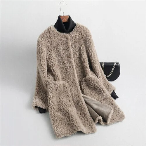 Long women's mac coats in a lightweight fabric for spring showersWomen's Solid Color Patchwork Fur Wide Waist Sherling Coat Jacket Long women's mac coats in a lightweight fabric for spring showersWomen's Solid Color Patchwork Fur Wide Waist Sherling Coat Jacket