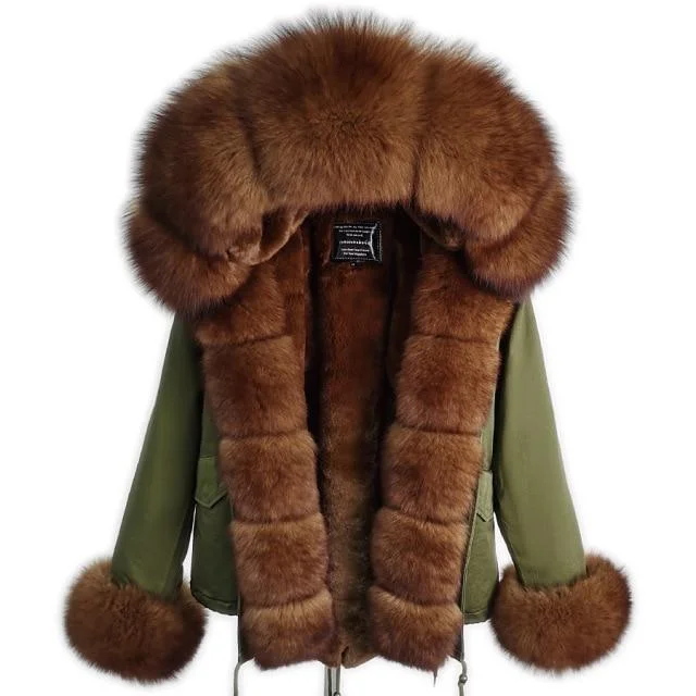 Checkered women's wool coats in a classic pattern for a timeless styleWomen's Thick Natural Raccoon Fur Hood High Street Winter Coats & Jackets