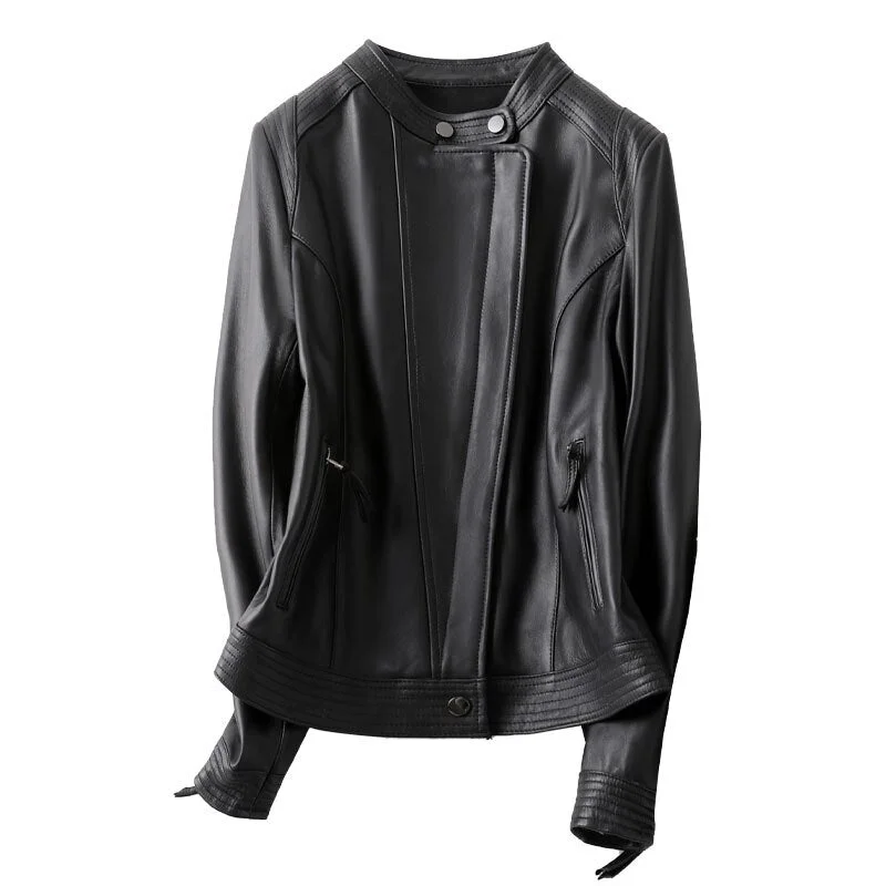 Women's waterproof parka coats with multiple pockets for practicalityWomen's Trendy Black Color Sheepskin Real Leather Short Jacket Women's waterproof parka coats with multiple pockets for practicalityWomen's Trendy Black Color Sheepskin Real Leather Short Jacket