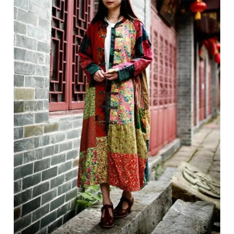 Women's faux fur coats in bright colors for a bold fashion statementWomen's Vintage Cotton Linen Flower Chinese Style Long Sleeve Mid-calf Coat Women's faux fur coats in bright colors for a bold fashion statementWomen's Vintage Cotton Linen Flower Chinese Style Long Sleeve Mid-calf Coat