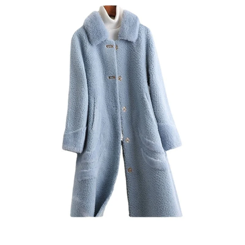 Women's knee - length wool blend coats with a fur collar for added warmthWomen's Warm Winter 100% Wool Long Soft Solid Square Collar Coats Women's knee - length wool blend coats with a fur collar for added warmthWomen's Warm Winter 100% Wool Long Soft Solid Square Collar Coats