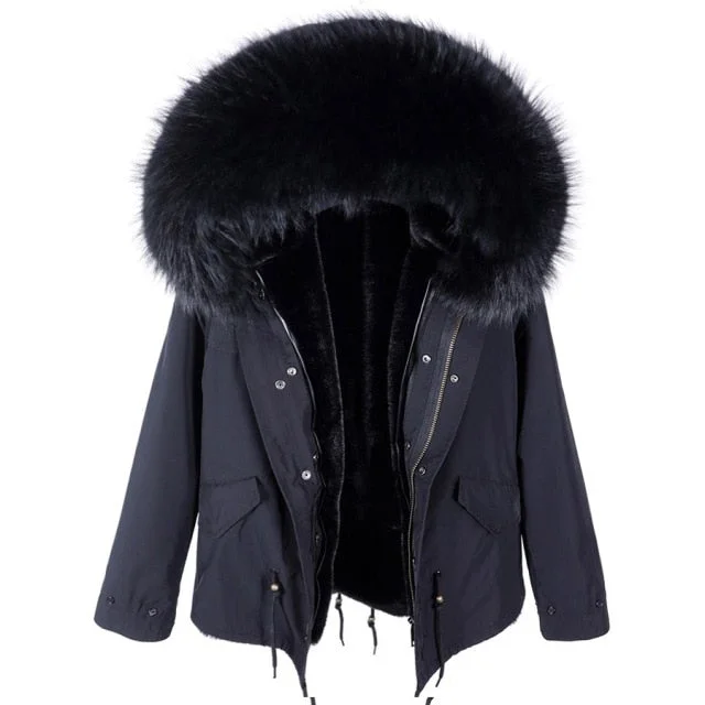 Shearling - lined women's leather coats for ultimate warmth and luxuryWomen's Winter Fashion Long-Sleeved Natural Raccoon Fur Collared Jacket Shearling - lined women's leather coats for ultimate warmth and luxuryWomen's Winter Fashion Long-Sleeved Natural Raccoon Fur Collared Jacket