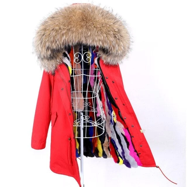 Embroidered women's cotton coats in a bohemian pattern for a unique designWomen's Winter Fur Collared Jacket with Removable Rabbit Fur Lining Embroidered women's cotton coats in a bohemian pattern for a unique designWomen's Winter Fur Collared Jacket with Removable Rabbit Fur Lining