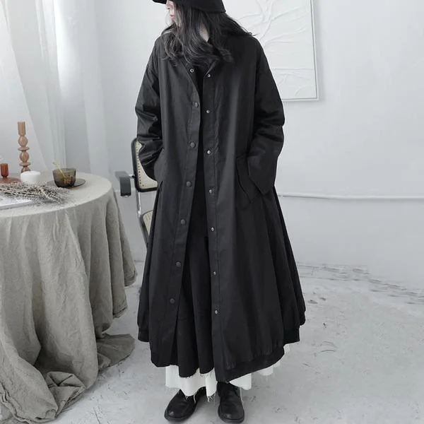 Quilted down women's coats with removable hoods for outdoor activitiesXITAO Casual Trench Style Mandarin Collar Long Sleeve Single Breasted Pocket Black Personality Coat Quilted down women's coats with removable hoods for outdoor activitiesXITAO Casual Trench Style Mandarin Collar Long Sleeve Single Breasted Pocket Black Personality Coat
