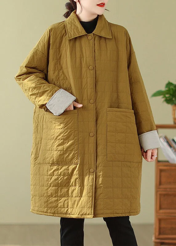 Petite women's wool blend coats with a tailored fit for a flattering silhouetteYellow Pockets Patchwork Fine Cotton Filled Coats Peter Pan Collar Winter Petite women's wool blend coats with a tailored fit for a flattering silhouetteYellow Pockets Patchwork Fine Cotton Filled Coats Peter Pan Collar Winter