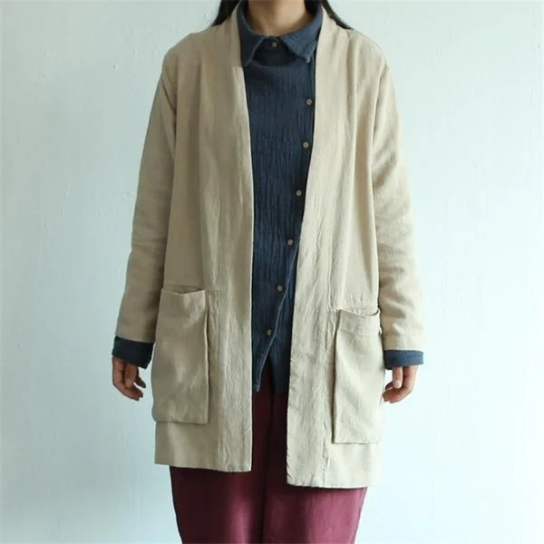 Mid - length women's down coats in a slim fit for a modern and sleek appearance2020 Autumn New Open Stitch 5 Colour Loose Casual Coats Long Sleeve Brief Jackets Mid - length women's down coats in a slim fit for a modern and sleek appearance2020 Autumn New Open Stitch 5 Colour Loose Casual Coats Long Sleeve Brief Jackets