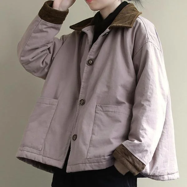 Women's knee - length wool blend coats with a fur collar for added warmth2020 New Solid Color Lapel Pockets Single Breasted Thick Coat Women's knee - length wool blend coats with a fur collar for added warmth2020 New Solid Color Lapel Pockets Single Breasted Thick Coat