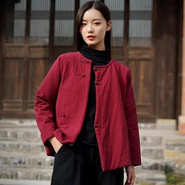 Oversized women's wool coats in a monochromatic look for a trendy outfit2020 Winter Women New O-neck Plate Buckle Retro Thickened Cotton Coats Oversized women's wool coats in a monochromatic look for a trendy outfit2020 Winter Women New O-neck Plate Buckle Retro Thickened Cotton Coats