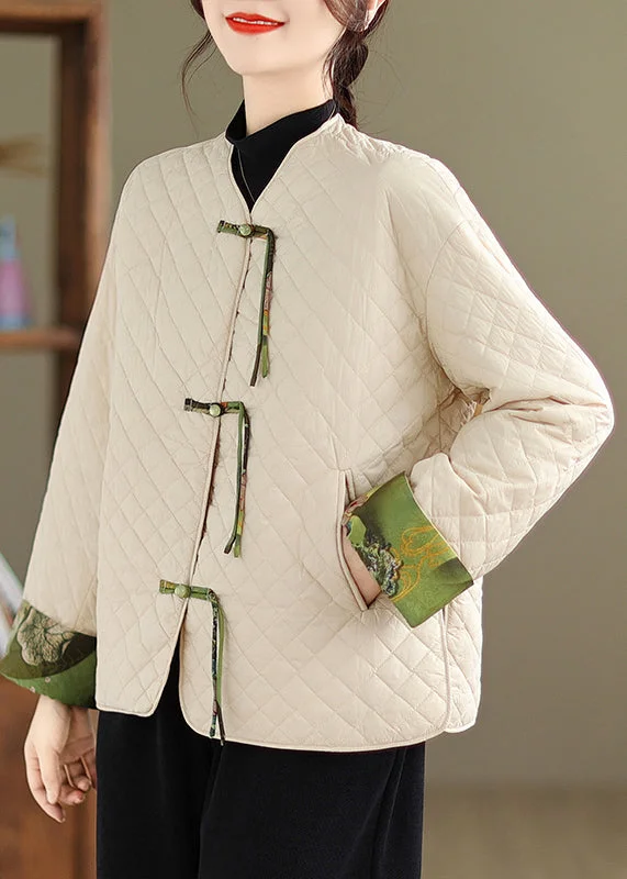 Water - resistant women's trench coats with adjustable cuffs for rainy daysApricot Patchwork Fine Cotton Filled Coat Tasseled Chinese Button Winter Water - resistant women's trench coats with adjustable cuffs for rainy daysApricot Patchwork Fine Cotton Filled Coat Tasseled Chinese Button Winter