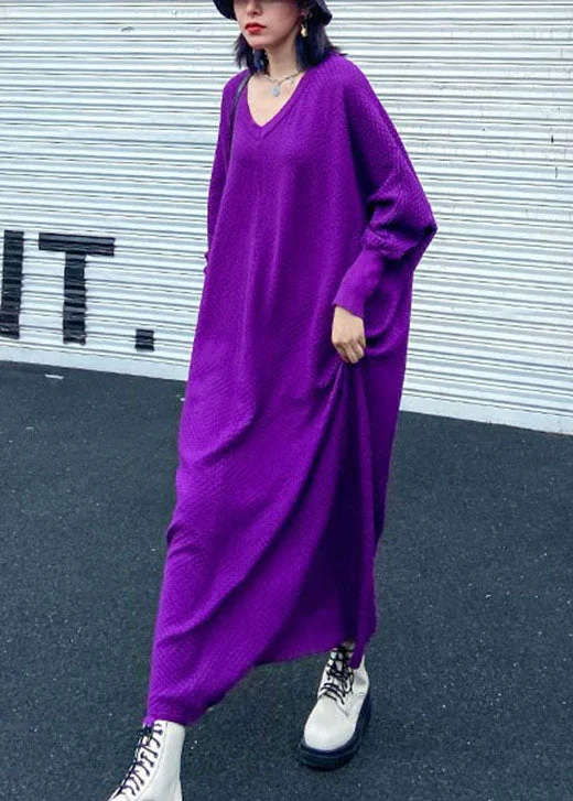 Sleeveless Women's Silk Blend Sweater Dresses for a Sophisticated LookArt Purple V Neck Loose Casual Fall Long Knit Dress Sleeveless Women's Silk Blend Sweater Dresses for a Sophisticated LookArt Purple V Neck Loose Casual Fall Long Knit Dress