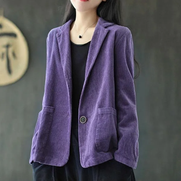 Long women's mac coats in a lightweight fabric for spring showersAutumn New Cotton Corduroy All-match Coats 2020 Loose Comfortable Long Sleeve Women Tops Coat
