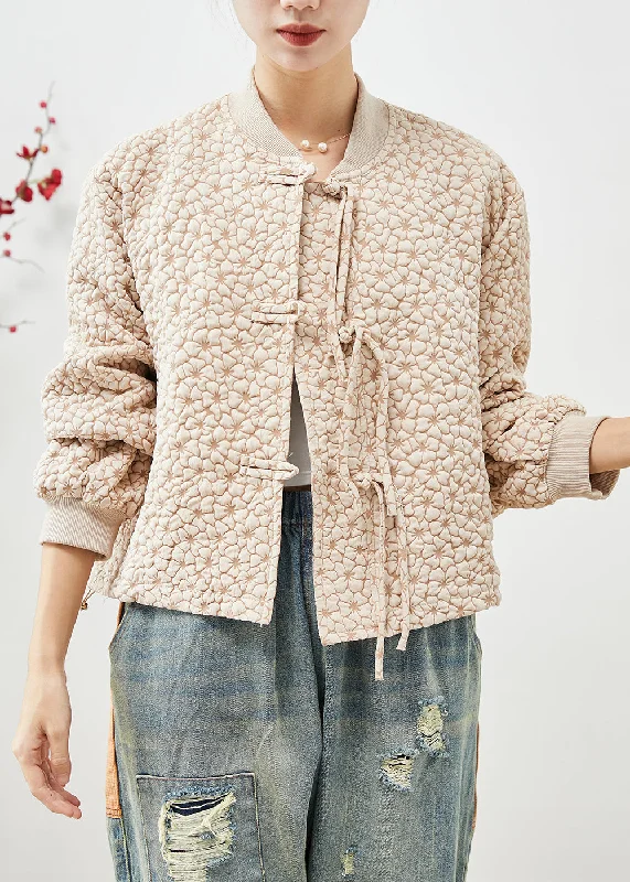 Shearling - lined women's leather coats for ultimate warmth and luxuryBeige Jackets Tasseled Chinese Button Drawstring Fall Shearling - lined women's leather coats for ultimate warmth and luxuryBeige Jackets Tasseled Chinese Button Drawstring Fall