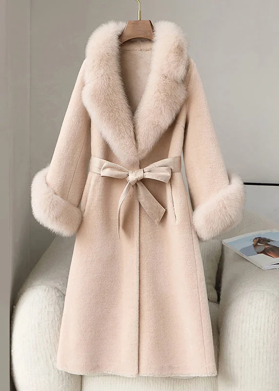 Women's faux fur coats in bright colors for a bold fashion statementBeige Pockets Patchwork Fuzzy Fur Long Coat Fur Collar Long Sleeve Women's faux fur coats in bright colors for a bold fashion statementBeige Pockets Patchwork Fuzzy Fur Long Coat Fur Collar Long Sleeve