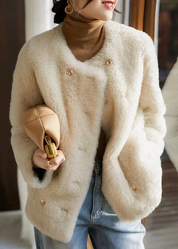 Plus size women's wool blend coats for a warm and stylish winterBeige Pockets Patchwork Wool Coats O Neck Button Winter Plus size women's wool blend coats for a warm and stylish winterBeige Pockets Patchwork Wool Coats O Neck Button Winter