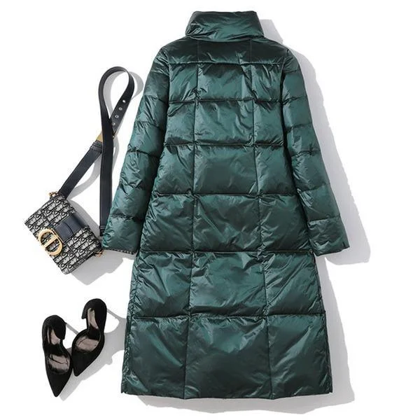 Women's knee - length wool blend coats with a fur collar for added warmthBlack Double Side Wear Outerdoor Female Coats Long Warm Down Coat Puffer Jacket Parka Women's knee - length wool blend coats with a fur collar for added warmthBlack Double Side Wear Outerdoor Female Coats Long Warm Down Coat Puffer Jacket Parka