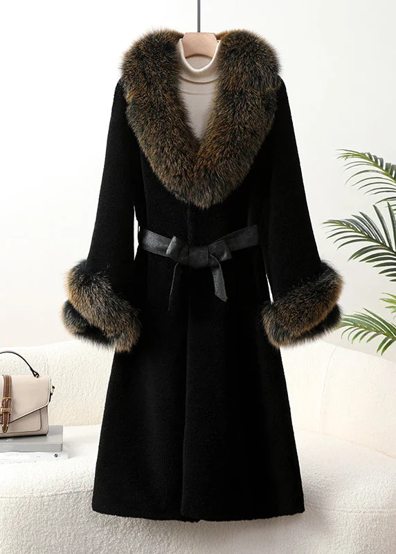 Belted women's cashmere coats in soft pastels for a luxurious feelBlack Fox Collar Pockets Tie Waist Cashmere Coats Winter Belted women's cashmere coats in soft pastels for a luxurious feelBlack Fox Collar Pockets Tie Waist Cashmere Coats Winter