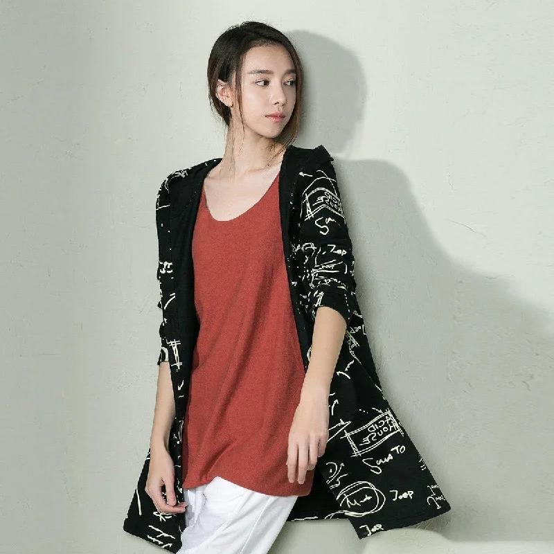 Women's pea coats with brass buttons for a nautical - inspired styleBlack Graffiti women shirt blouse coat cardigan Women's pea coats with brass buttons for a nautical - inspired styleBlack Graffiti women shirt blouse coat cardigan