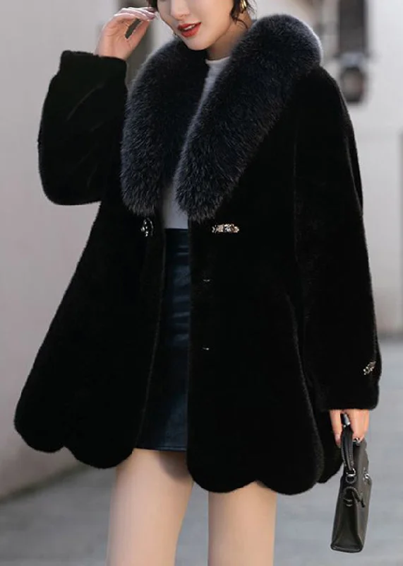 Belted women's cashmere coats in soft pastels for a luxurious feelBlack Slim Fit Mink Velvet Coat Fox Collar Pockets Winter Belted women's cashmere coats in soft pastels for a luxurious feelBlack Slim Fit Mink Velvet Coat Fox Collar Pockets Winter