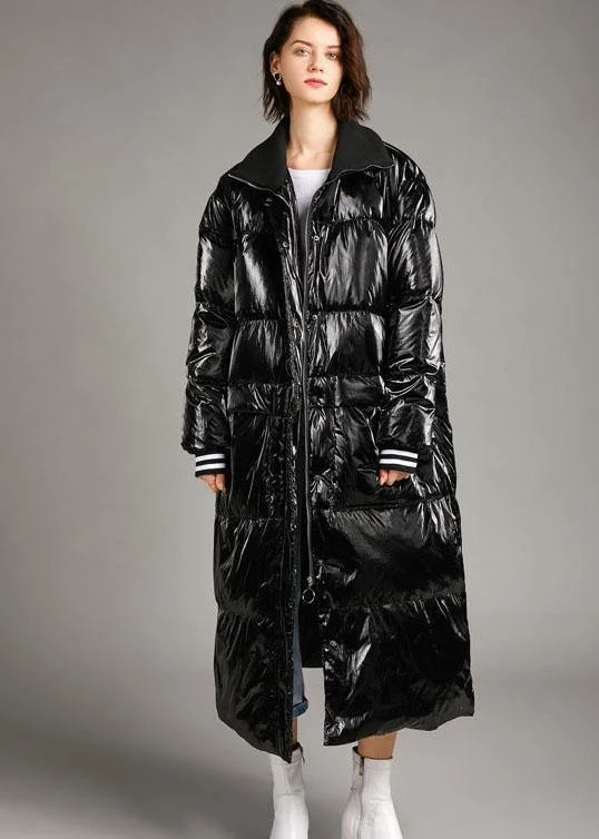 Women's longline double - breasted camel coats for a sophisticated lookBoho Black zippered Pockets long Winter Duck Down down coat Women's longline double - breasted camel coats for a sophisticated lookBoho Black zippered Pockets long Winter Duck Down down coat