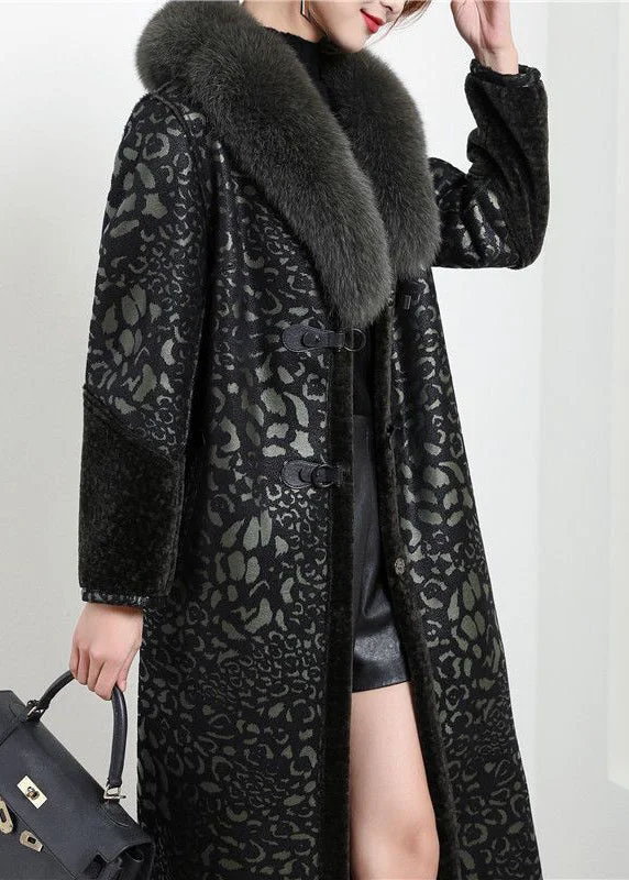 Checkered women's wool coats in a classic pattern for a timeless styleBoho Blakcish Green Fox Collar Wear On Both Sides Cashmere Coat Outwear Winter Checkered women's wool coats in a classic pattern for a timeless styleBoho Blakcish Green Fox Collar Wear On Both Sides Cashmere Coat Outwear Winter