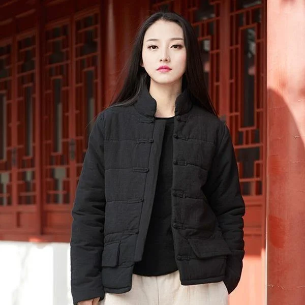 Women's faux fur coats in bright colors for a bold fashion statementButton Vintage Long Sleeve Warm Clothes Loose Brief Women Jackets