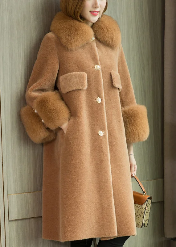 Oversized women's wool coats in a monochromatic look for a trendy outfitCamel Button Patchwork Teddy Faux Fur Coats Peter Pan Collar Long Sleeve Oversized women's wool coats in a monochromatic look for a trendy outfitCamel Button Patchwork Teddy Faux Fur Coats Peter Pan Collar Long Sleeve