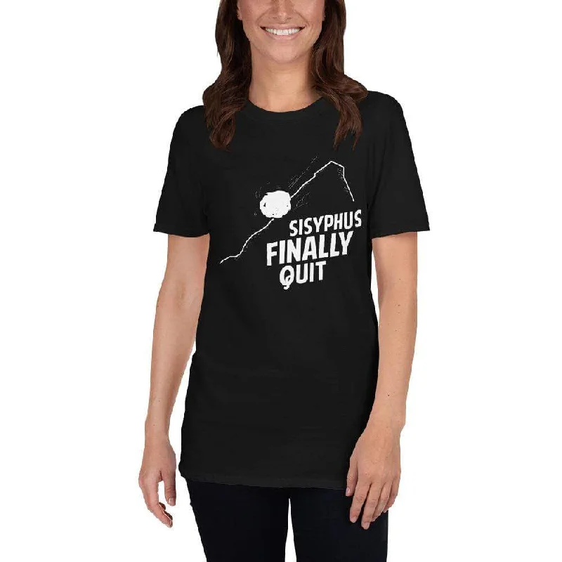 Long Sleeve Women T Shirt for Cooler WeatherCamus - Sisyphus Finally Quit - Premium T-Shirt