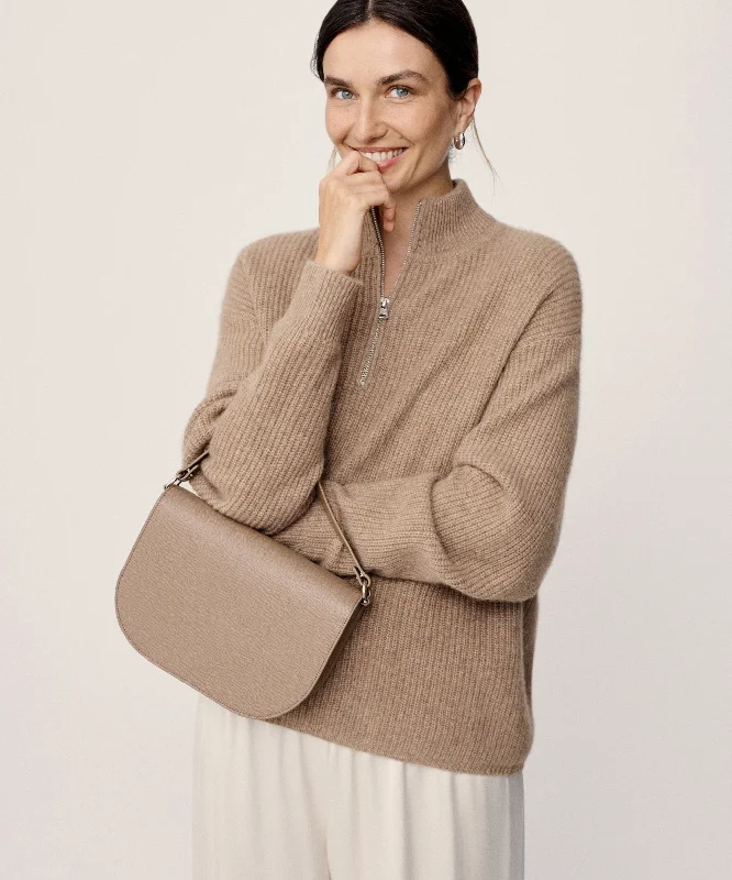 Empire Waist Women's Alpaca Wool Sweater Dresses in Earthy TonesCashmere Half Zip